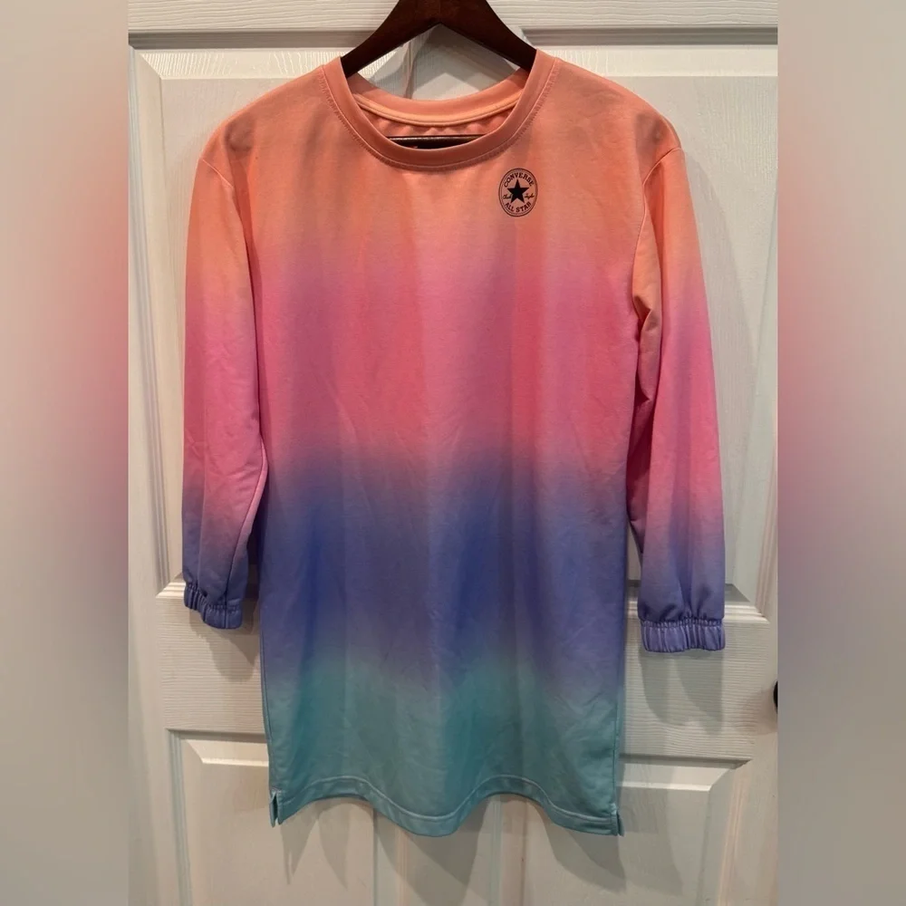 Converse Girls Size XL (13-15yrs) Colorful Terry Long Sleeve Shirt Dress